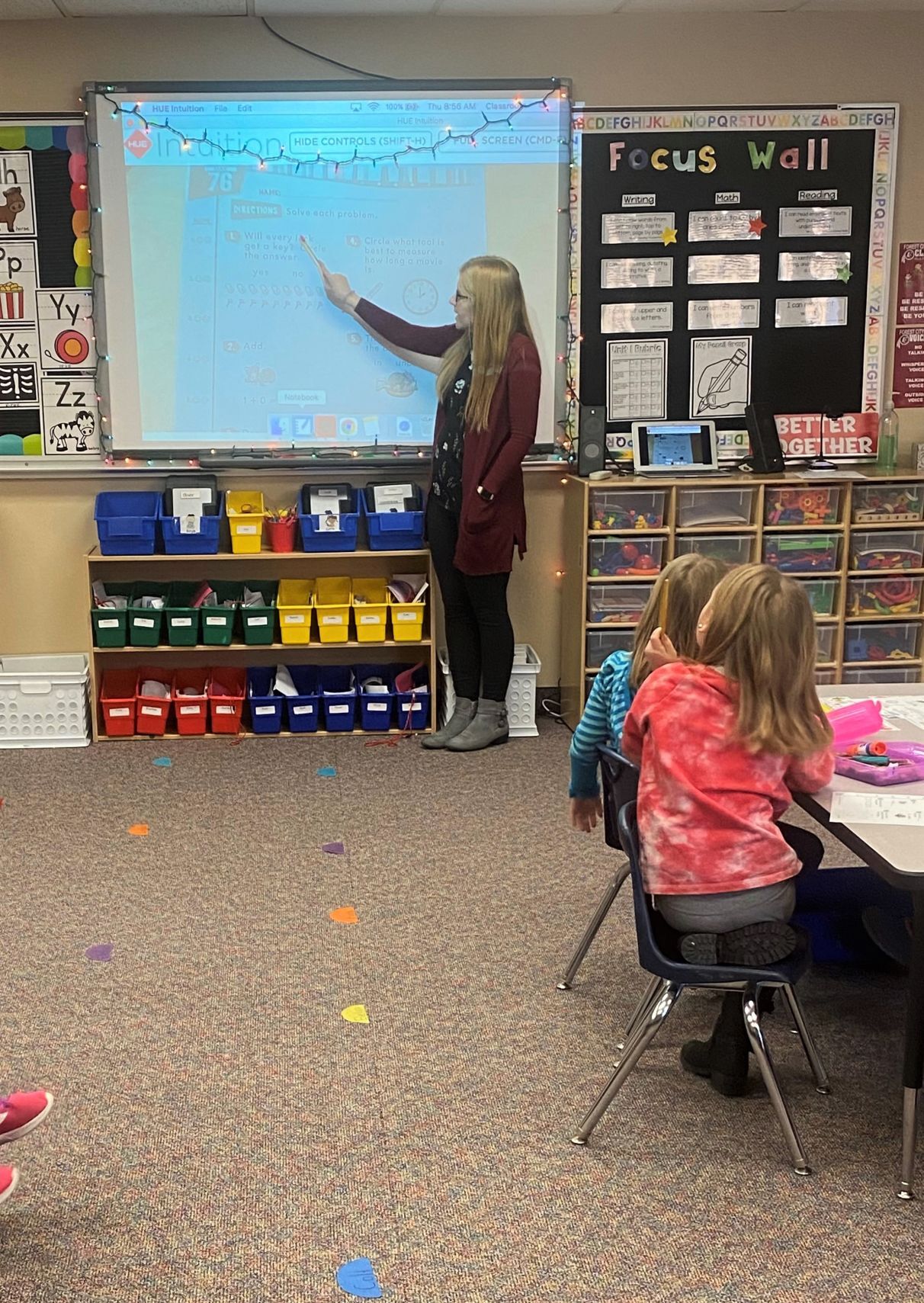 Amanda Geelan goes through letters and words with Forest City Kindergarten students..jpg